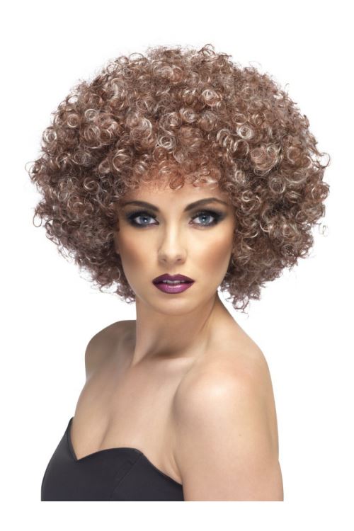 Perruque afro marron