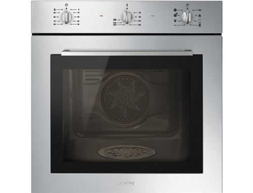 Smeg Elite SF64M3DX - Four - intégrable - niche - largeur : 55.4 cm - profondeur : 56 cm - hauteur : 58.3 cm - avec système auto-nettoyant - classe A - verre inox/noir
