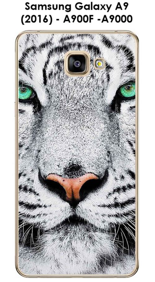 Coque Samsung Galaxy A9 (2016) - A900F -A9000 design Tigre Blanc