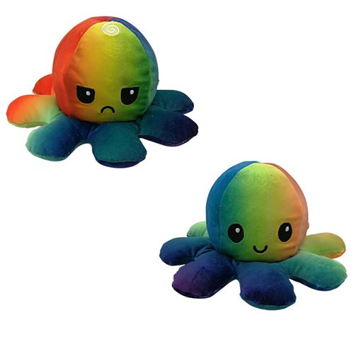 Poupée Octopu Double face Flip Octopu Peluche Chirdren Enfants Cadeau D'anniversaire G - Multicolore