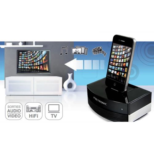METRONIC Station d'accueil TV/HIFI pour IPHONE et IPOD