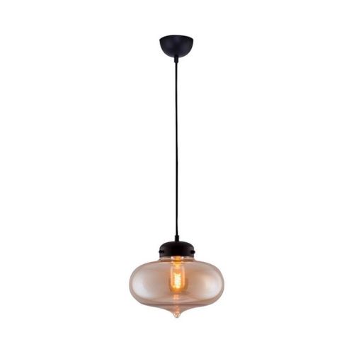 HOMEMANIA Lampe à Suspension Criss Chandelier - de Plafond - Miel en Verre, 26 x 26 x 120 cm, 1 x E27, 40W