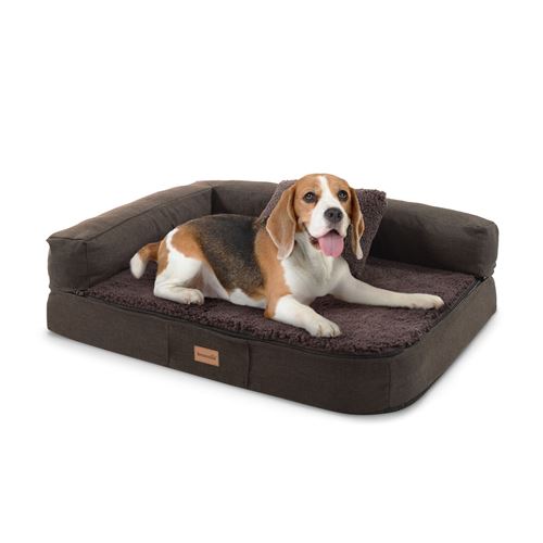 Comparer les prix de Panier pour chien - Brunolie Odin - Coussin pour chien - Taille S (80 x 10 x 60 cm) - Mousse - Marron