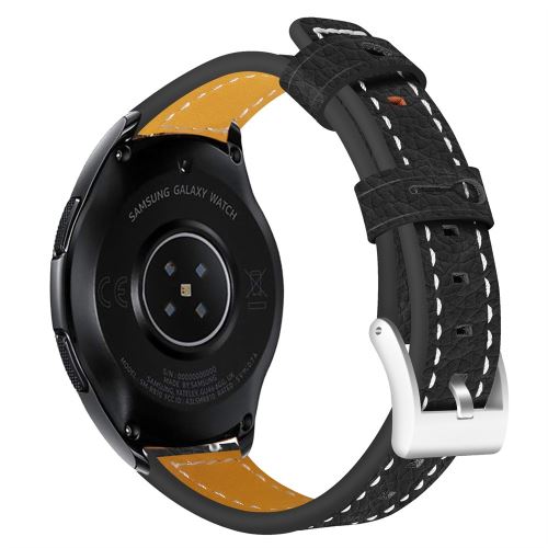 Generique Noir Bracelet De Montre Compatible Avec Samsung Galaxy Watch 46Mm, Cuir - Image 2