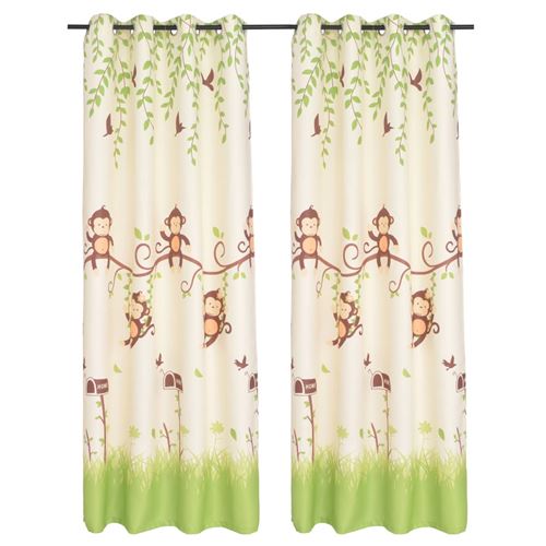 vidaXL Rideau occultant imprimé pour enfants 2 pcs 140 x 240 cm
