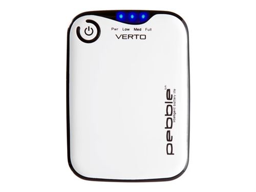 Veho Pebble Verto - Mobiele oplader - 3700 mAh - 1000 mA (USB) - wit