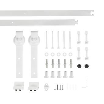 200cm Poulie de rail de suspension pour porte de grange-Blanc(classique) - 1