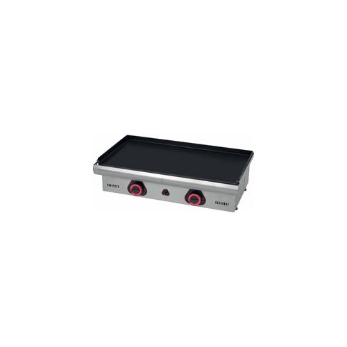 Plancha gaz lisse - Surface acier : 440 x 390 mm - inox