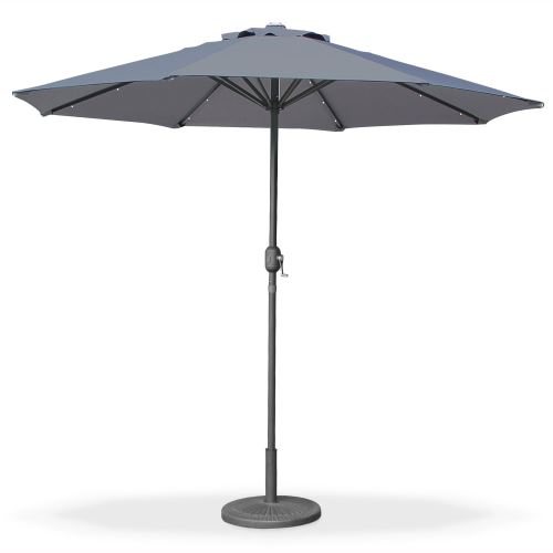 Parasol LED ø2,7m Helios Gris, mât central - Alice's Garden
