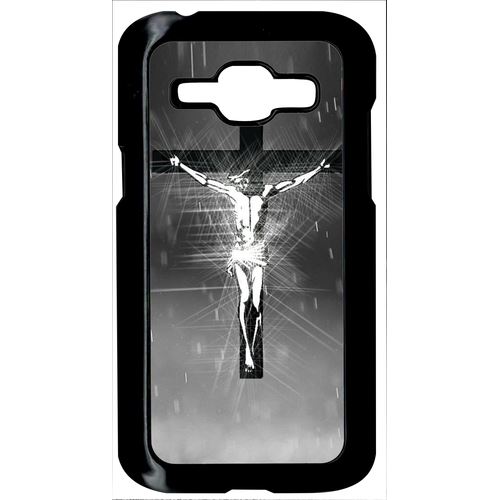 Coque Jésus Croix Noir Et Blanc Compatible Samsung Galaxy J1 Transparent