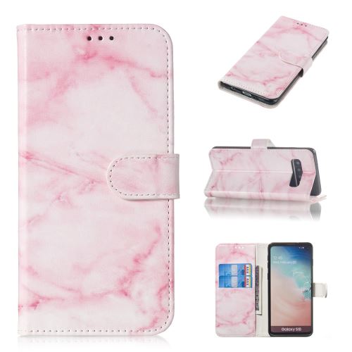 Etui en PU support motif imprimé marbre rose pour votre Samsung Galaxy S10