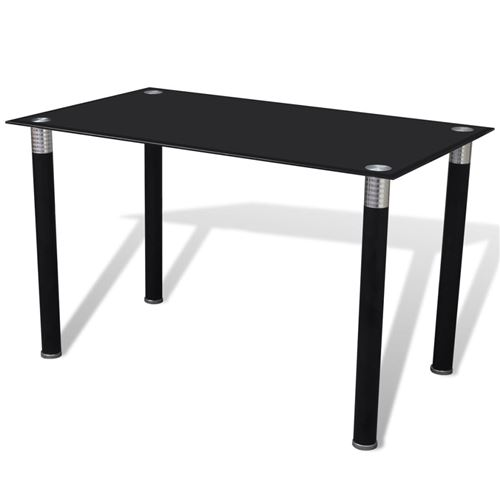 vidaXL Eettafel met glazen tafelblad zwart