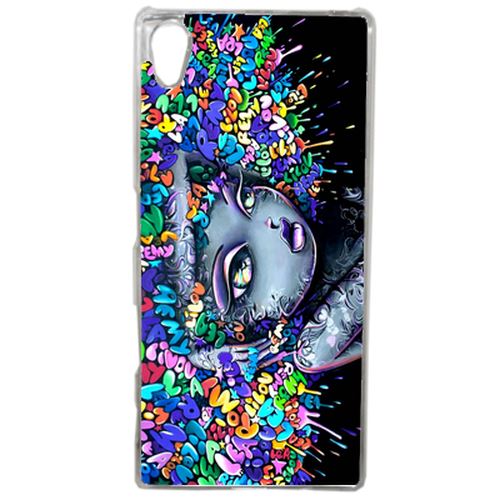 Coque Typographie Lettre Et Cheveux Colorées Compatible Sony Xperia Z5 Transparent
