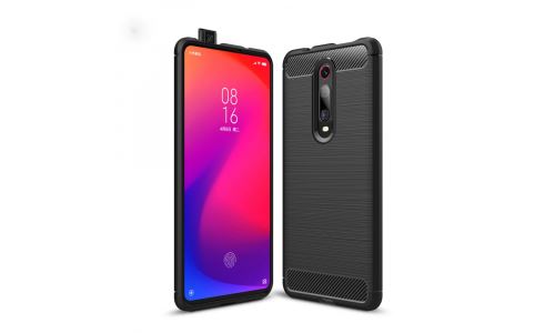 Coque pour Xiaomi Mi-9T coloris noir aspect carbone
