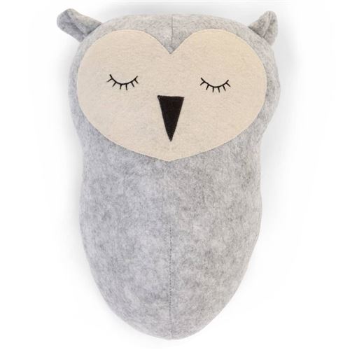 CHILDHOME Décoration murale sous forme de tête de hibou Gris