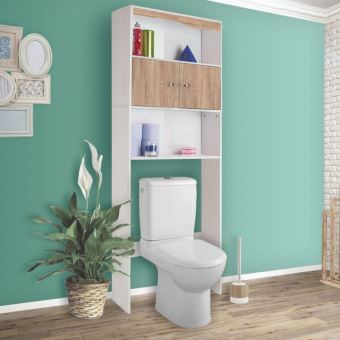 Meuble Etagere Dessus Wc Bois Coloris Hetre Accessoires Salles