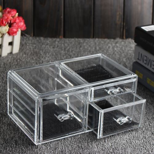Clear Acrylic Makeup Cosmetic Organizer Case Jewelry Display Stand Storage Box