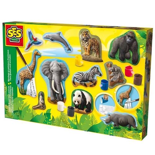 Ses Creative Multicolore Moulage Et Peinture Animaux En Plâtre - A Partir De 5 Ans