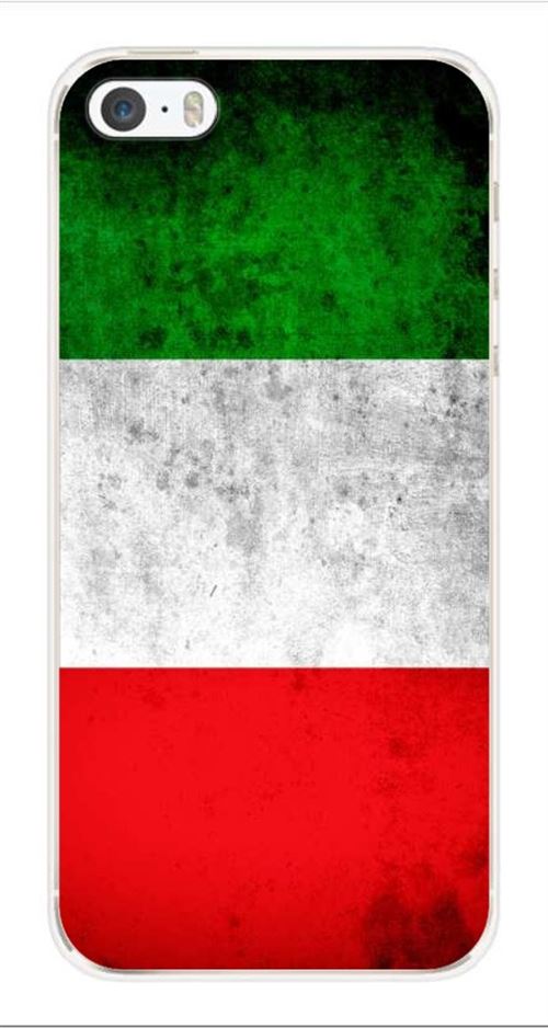 Coque en silicone imprimée compatible iPhone 5 iPhone 5S Drapeau Italie