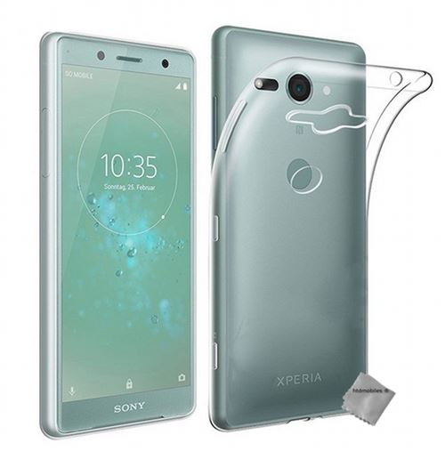 Housse etui coque gel fine sony xperia xz2 compact + verre trempe transparent tpu