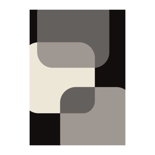 geo tapis de salon contemporain - 120x170 cm - gris