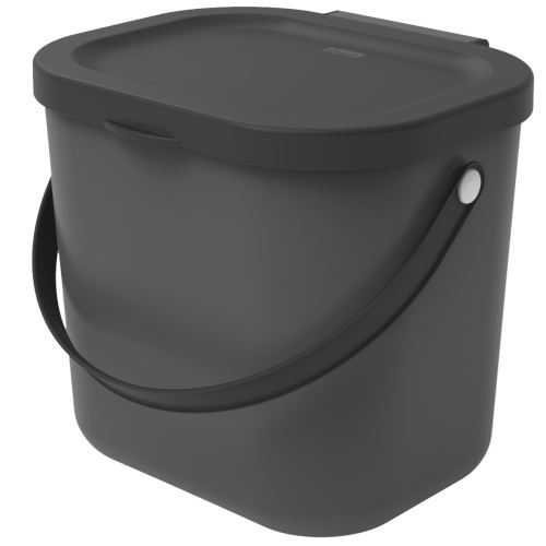 ROTHO Système de recyclage des déchets ALBULA 6 l anthracite | Bac à compost pour plus de durabilité à la maison