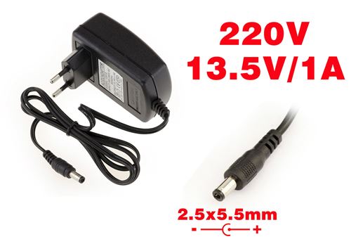 Alimentation externe - 220V vers 13.5V 1A Embout 2.5x5.5mm