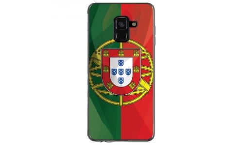 Coque souple pour Samsung Galaxy A8 2018 avec impression Motifs drapeau du Portugal