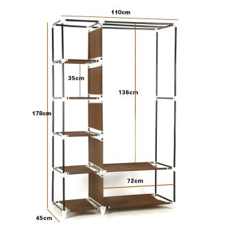 Armoire Penderie Chambre Meuble Rangement Pas Cher Cafe En Tissu Grande Capacite 110 45 178cm Achat Prix Fnac