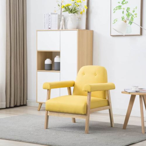 vidaXL Fauteuil Tissu Jaune