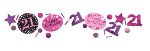 Amscan confetti 21 Sparkling Celebration 34 grammes rose