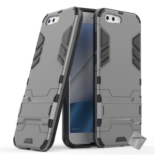 Housse etui coque rigide anti choc pour Asus Zenfone 4 ZE554KL avec verre trempe - GRIS