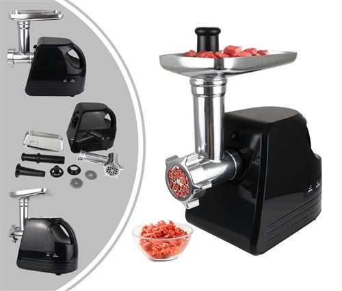 Hachoir à Viande, Machine à Saucisses, Noir, avec plaques pour hachoir, Puissance maximale: 1600 W