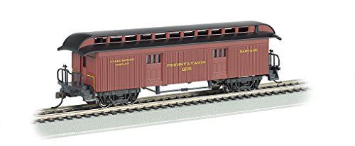 Bachmann Industries Baggage Prr Ho Scale Old-Time Car with Round-End Clerestory Roof