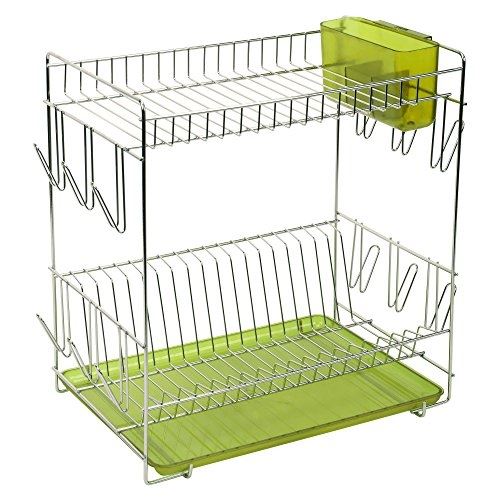 Sauvic égouttoir a vaisselle inoxydable avec plateau - grand modele - vert 91010