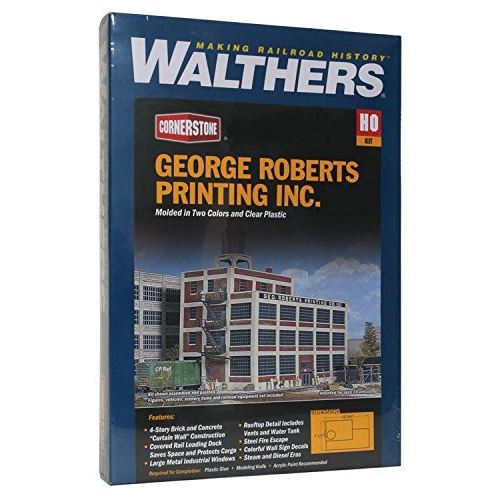 Walthers Cornerstone HO Scale G. Roberts Printing Structure Kit