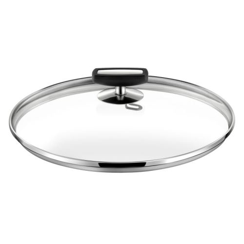 Malice - Couvercle 20cm verre, bakélite noire et acier