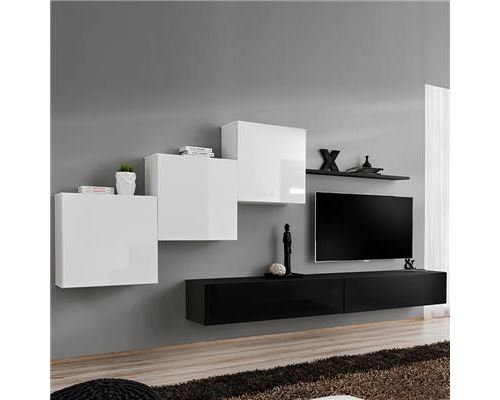 1130 44 Sur Meuble Tv Suspendu Blanc Et Noir Duccio Achat Prix