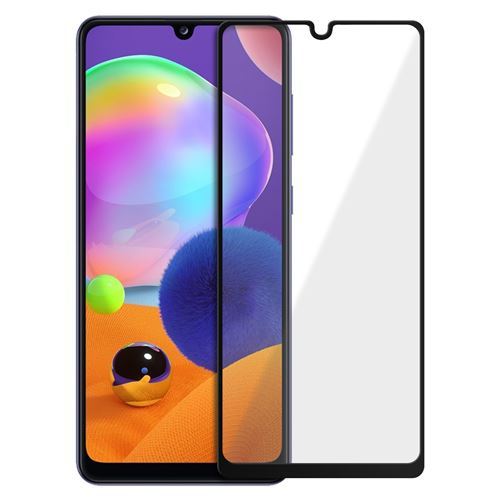 Avizar Film pour Samsung Galaxy A31 Verre Trempé Biseauté Transparent Contour Noir