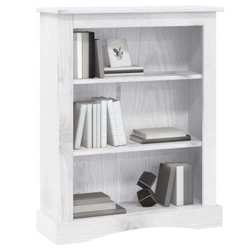 vidaXL Bibliothèque à 3 niveaux Pin mexicain Corona Blanc 81x29x100 cm