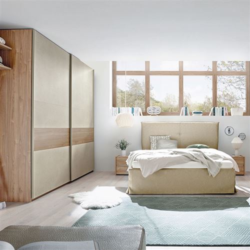 2611 61 Sur Chambre Adulte Couleur Bois Miel Et Taupe Adriano Lit Coffre L 185 X P 220 X H 125 Cm Ensemble De Meubles Achat Prix Fnac