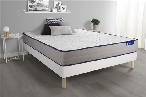 Non Communiqué Blanc Ensemble Matelas Mémoire De Forme Actimemo Form 200X200 Cm 5Zones De Confort + Sommier Kit