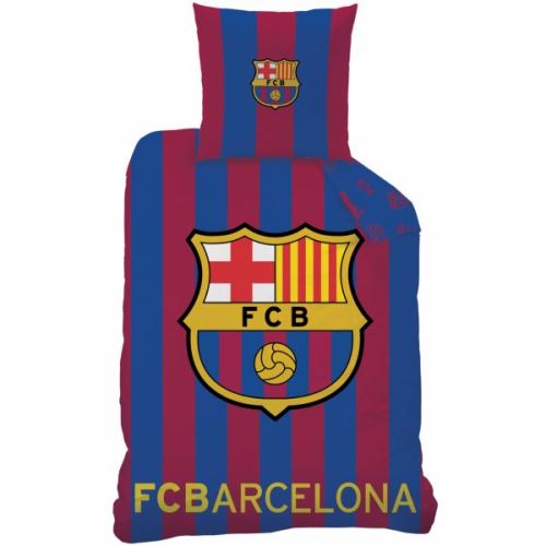 FC BARCELONA Parure de couette 100% coton - 1 Housse de couette 140x200 cm + 1 Taie d'Oreiller 63x63 cm
