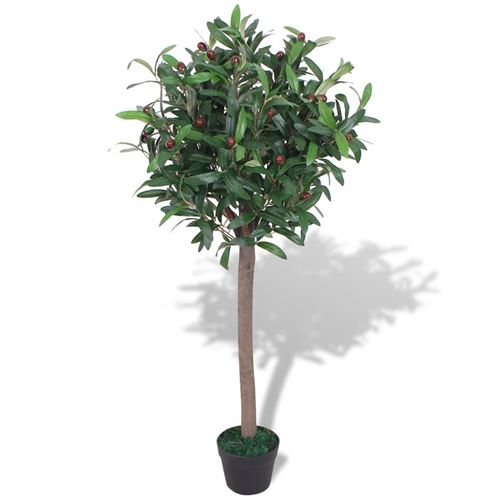 Laurier artificiel avec pot 120 cm Vert Vidaxl Vert