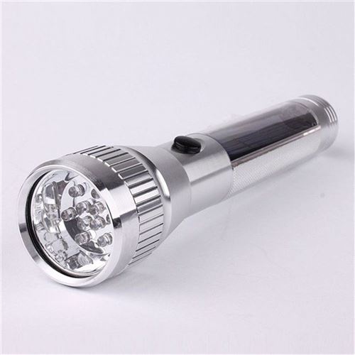 Lampe Torche Flash Solaire en Alliage d'Aluminium - Portée 50 m