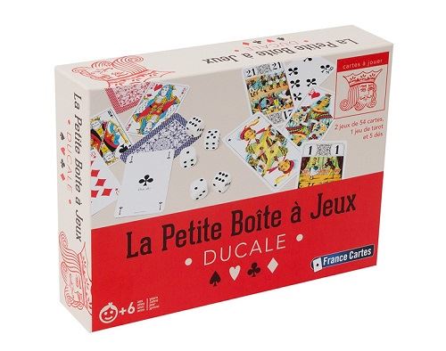 La petite boîte à jeux ducale (2 jeux de 54 cartes, 1 jeu de tarot, 5 dés)
