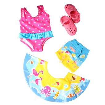 Heless Poupée Swimset rose, bleue 35-45 cm - 1
