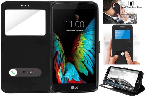 Coque etui décrochage appel lg k10 2016 ipomcase noir