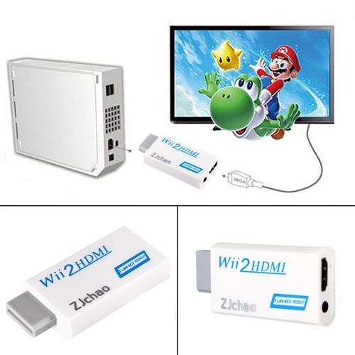 Convertisseur Wii vers HDMI pour passionné de jeu avec adaptateur