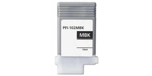 CARTOUCHE COMPATIBLE Canon PFI-102 MBK - 130 ml - noir mat - original - r&eacute;servoir d'encre - pour imagePROGRAF iPF510, iPF610, iPF650, iPF655, iPF720, iPF750, iPF755, iPF760, LP17, LP24 